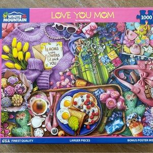 White Mountain 'Love You Mom' Puzzle with Pink and Purple Accents